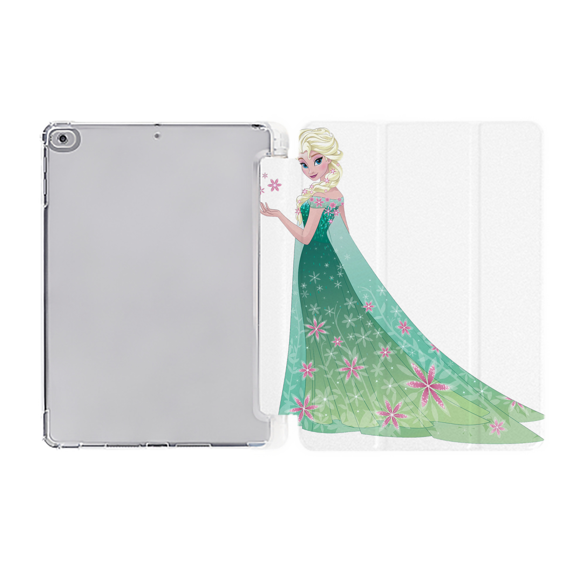 （画像用） アナと雪の女王 アンナ エルサ Frozen Anna Elsa IPad ケース ペン収納付き 三つ折りスタンド PUレザー×シリコン 対応機種9.5/10.5/10.9インチ
